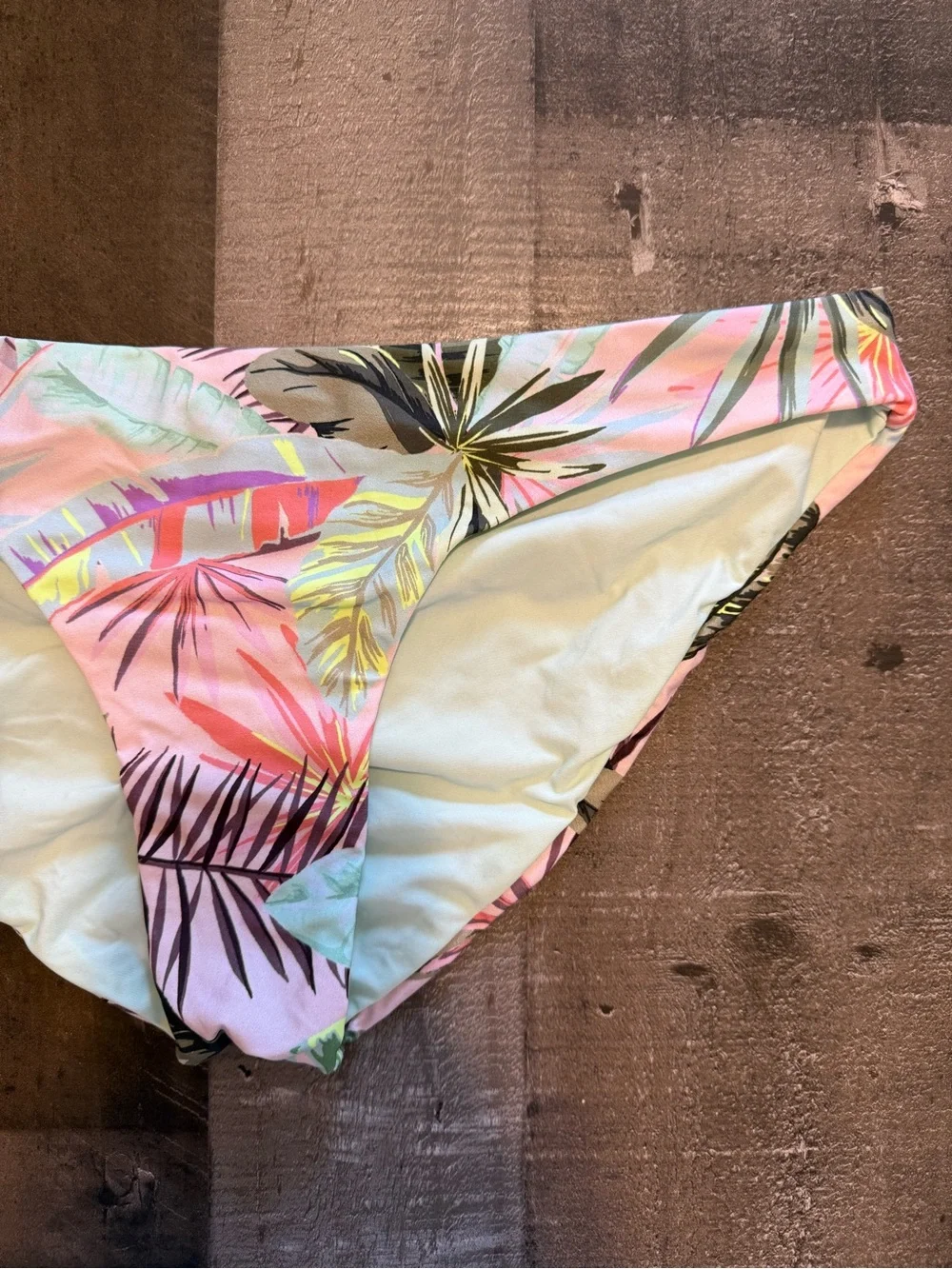PILYQ Tropical Print Bikini Bottom size Large